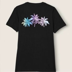 VS PINK PALM SHINE LOGO TSHIRT Small NWT